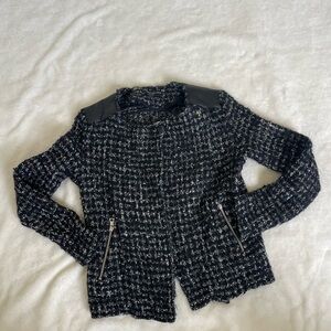 Generation Love Black and White Tweed Blazer